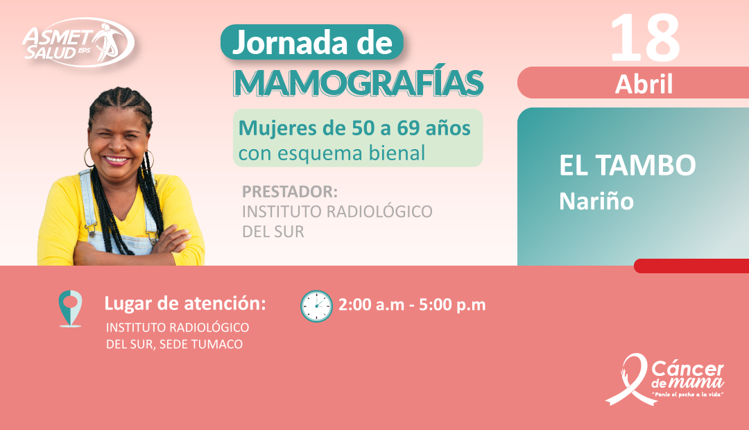 Jornada de Mamografías. Mercaderes, Tambo - Nariño
