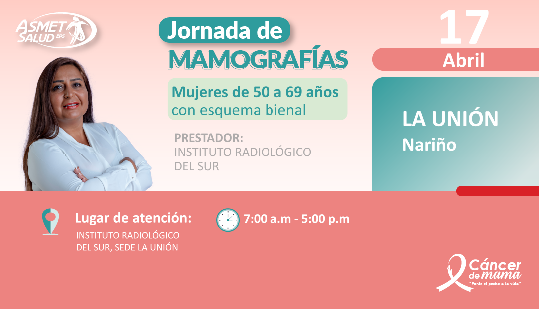 Jornada de Mamografías. Mercaderes, La Unión -Nariño