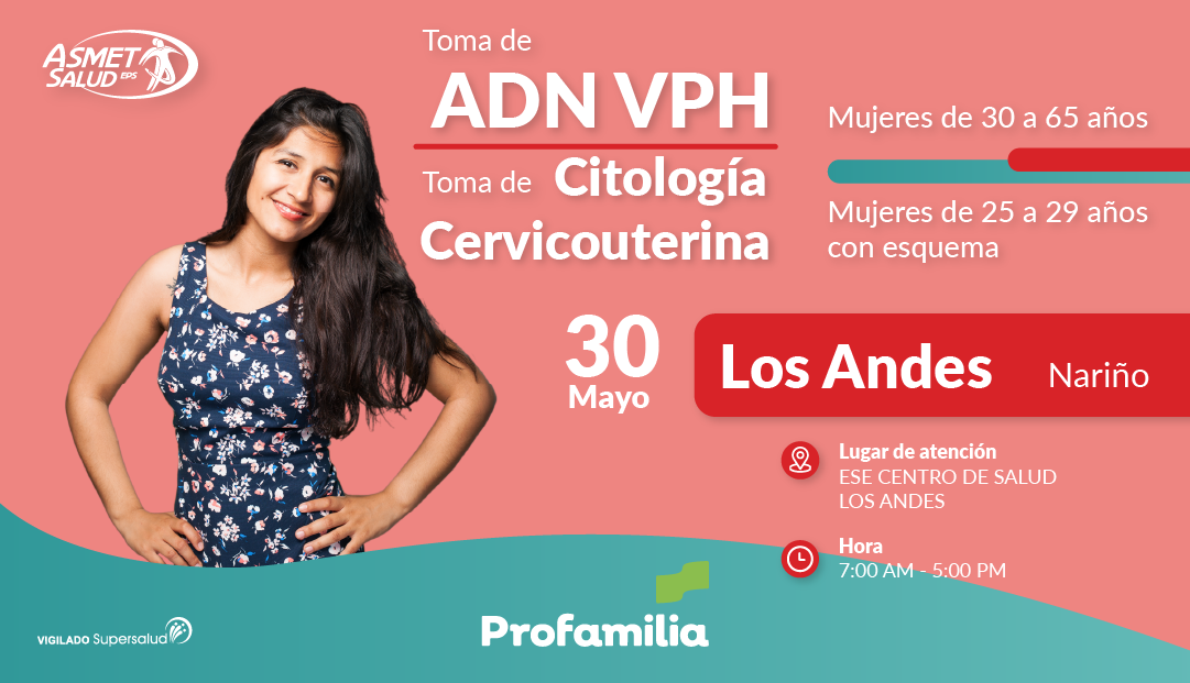 Toma de ADN VPH citología Cervicouterina. Los Andes, Nariño